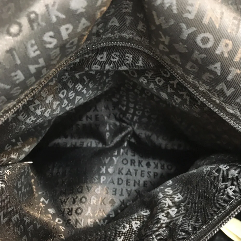 Kate Spade Cow Leather Zipper Backpack Black Gold Classic Preppy - Picture 11 of 15